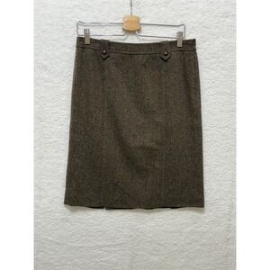 Ann Taylor Tweed Skirt Women's Size‎ 6 Brown Career Office Professional
